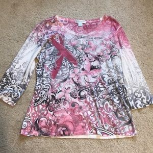 Christopher & Banks medium Breast cancer top